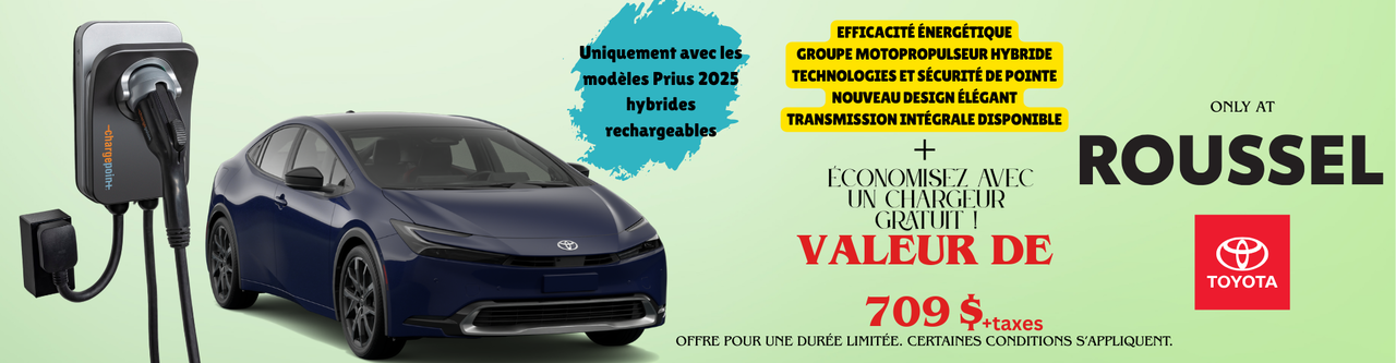 Achetez une Prius et recevez un chargeur gratuit — une valeur de 709 $!