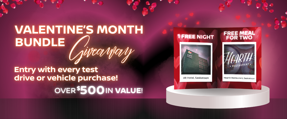 Valentine's Month Bundle Giveaway - Entry with purchase of a vehicle OR test drive!!