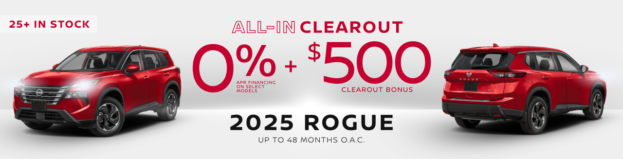 0% + $500 On The 2025 Nissan Rogue!