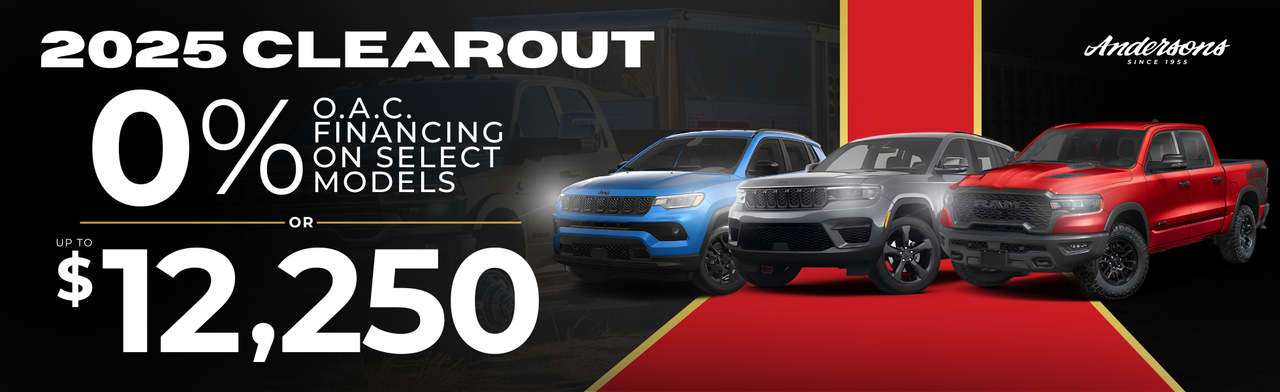 2025 CLEAROUT: Get 0% Financing or Up to $12,250 OFF Select Models!