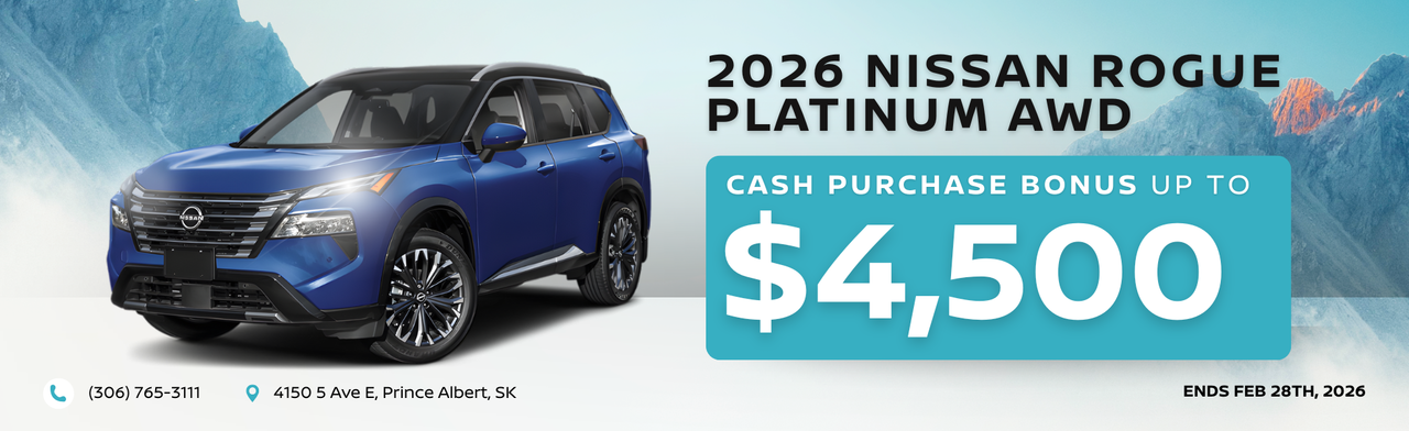 2026 Nissan Rogue Platinum: Up to $4,500 OFF. Ends February 28th, 2026.
