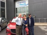 Félicitations Mme Verreault Derome pour l'achat de votre nouvelle Mazda 3 2017, Chambly Mazda