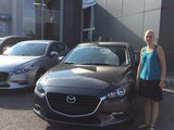 Félicitations Madame Casgrain pour l'achat de votre nouvelle Mazda 3 , Chambly Mazda