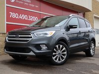 2018 Ford Escape TITANIUM IN GREY EQUIPPED WITH A 2.0L TURBO I4 , 4WD , 6SPD AUTO ,  LEATHER , PANO ROOF, NAV, REMOTE START , PREMIUM AUDIO , DUA-0