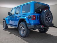 2024 Jeep Wrangler SAHARA IN HYDRO BLUE PEARL EQUIPPED WITH A 3.6L V6 , 4X4 , 8SPD TF AUTO , HARDTOP , SIDE STEPS , SAFETY GROUP , TECH GROUP , NAV-3