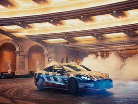 F1 Star George Russell Drives Camouflaged 2027 Mercedes-AMG GT Prototype in Vegas Stunt