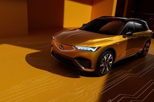 2025 Acura ZDX Yellow Car On Yellow Background