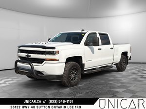 2018 Chevrolet Silverado 1500 Custom / 5.3L V8 / 4WD / Crew Cab / 6.5’ Box