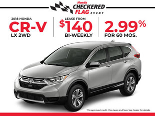 Lease the Honda CR-V LX 2WD for $140 Bi-Weekly