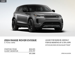 Lease a 2024 Range Rover Evoque S P250 AWD for $289 bi-weekly*