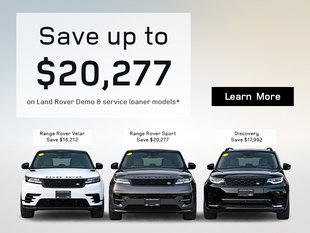 Save up to $20,277 on select Land Rover demo & service loaner models*