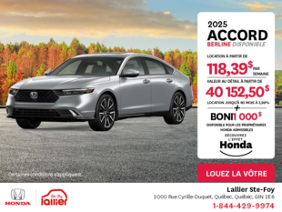 Obtenez la Honda Accord 2025 !