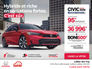 Obtenez le Honda Civic Sedan Hybride 2026 !