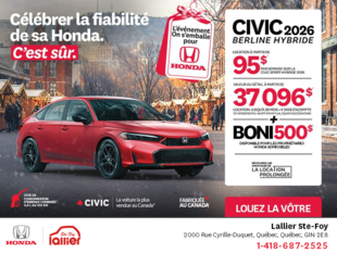 Obtenez le Honda Civic Berline Hybride 2026 !