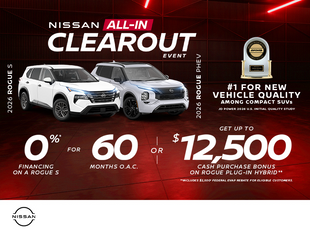 Get the 2026 Nissan Rogue S and Phev Today!