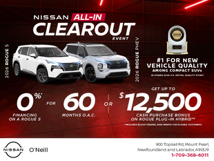 Finance the 2026 Nissan Rogue S and Phev Today!