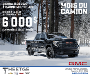 Le GMC Sierra 1500 2026 à Cabine Multiplace