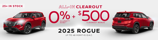0% + $500 On The 2025 Nissan Rogue!