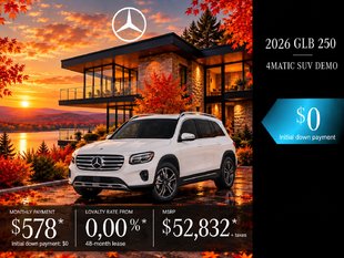 2026 GLB 250 4MATIC SUV DEMO from $578 + tax per month*