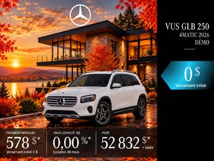 VUS GLB 250 4MATIC 2026 DÉMO à partir de 578 $ + taxes par mois*