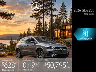 Lease the 2026 GLA 250 SUV from $628/month + tax*