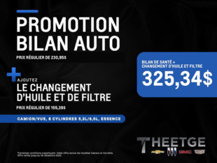 Promotions au service pour camions, VUS, 8 cylindres, 5,3L, 6L, essence