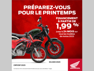 Motos Honda 2023 | Financement à partir de 1,99% et rabais!