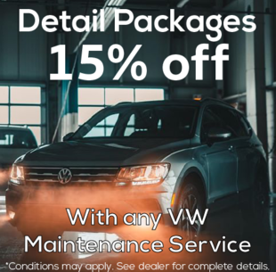 15% Off Detail Packages with any VW Maintenance Service