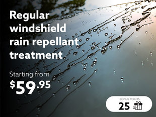 Windshield rain repellant treatment