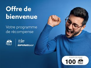 Offre de bienvenue: Obtenez 100 points bonis Mon Spinelli en cadeau !