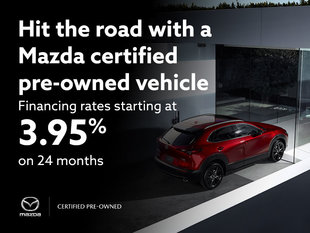 Hit the road with a Mazda certified pre-owned vehicle