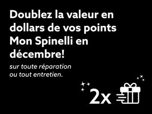 Doublez la valeur en dollars de vos points Mon Spinelli en décembre!