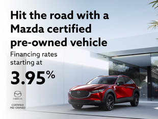 Hit the road with a Mazda certified pre-owned vehicle