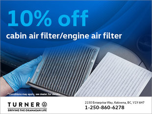 10% Off Cabin Air Filter / Engine Air Filter