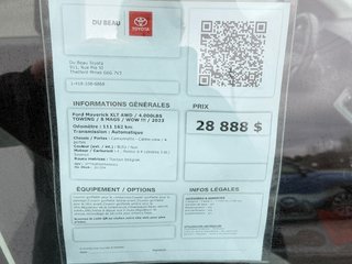 2023 Ford Maverick XLT AWD / 4.000LBS TOWING / 8 MAGS / WOW !!! / in Thetford Mines, Quebec - 4 - w320h240px