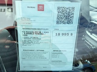2020 Kia Sorento EX V6 / AWD / 5.000BLS TOWING / in Thetford Mines, Quebec - 4 - w320h240px