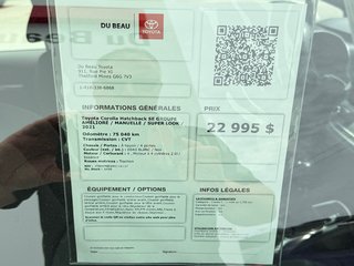 2021 Toyota Corolla Hatchback SE GROUPE AMÉLIORÉ / MANUELLE / SUPER LOOK / in Thetford Mines, Quebec - 4 - w320h240px