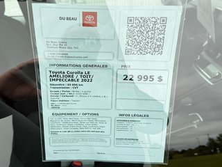 2022 Toyota Corolla LE AMELIORÉ / TOIT/ IMPECCABLE in Thetford Mines, Quebec - 4 - w320h240px