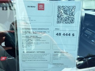 2022 Toyota Highlander PLATINUM AWD / LA TOTALE / ÉTAT NEUF / 20.700KM / in Thetford Mines, Quebec - 5 - w320h240px