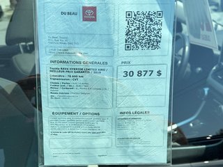 Toyota RAV4 HYBRIDE LIMITED AWD / MEILLEUR PRIX GARANTIS / 2019 à Thetford Mines, Québec - 4 - w320h240px