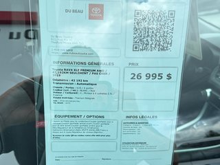 2019 Toyota RAV4 XLE PREMIUM AWD / 42,192KM SEULEMENT / PAS CHER / in Thetford Mines, Quebec - 4 - w320h240px