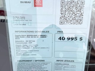 2023 Toyota RAV4 WOODLAND HYBRIDE ( TRÈS RARE ) PEA 30-03-28=100KM in Thetford Mines, Quebec - 5 - w320h240px