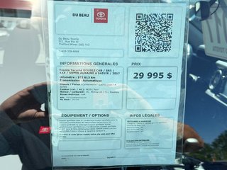 Toyota Tacoma DOUBLE CAB / SR5 / 4X4 / SUPER AUBAINE A SAISIR / 2017 à Thetford Mines, Québec - 4 - w320h240px