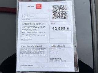 2021 Toyota Tundra D-CAB / 5.7 / TRD OFF ROAD / A QUI LA CHANCE ?? / in Thetford Mines, Quebec - 4 - w320h240px