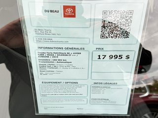 Toyota Yaris Hatchback SE = HYPER RARE / MAGS / AILERON ET ++ / AUBAINE / 2019 à Thetford Mines, Québec - 4 - w320h240px