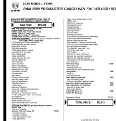 Ram ProMaster Cargo Van 2500 High Roof 136' SLT + 2025 à Repentigny, Québec - 4 - w320h240px