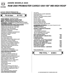 2020 Ram ProMaster Cargo Van 2500 High Roof 159' in Repentigny, Quebec - 5 - w320h240px