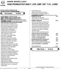 2025 Ram ProMaster Cargo Van 3500 High Roof 159' EXT in Repentigny, Quebec - 2 - w320h240px