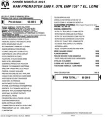 2025 Ram ProMaster Cargo Van 3500 High Roof 159' EXT in Repentigny, Quebec - 2 - w320h240px