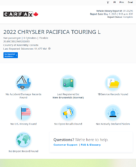 2022 Chrysler Pacifica Touring L | Leather | Cam | USB | Warr to 2028